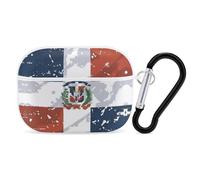 Vintage Dominican Republic Flag Printed Bluetooth Earbuds Case Colorful Wireless Headphones Covers Compatible With AirPods Pro 2