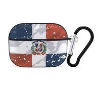 Vintage Dominican Republic Flag Printed Bluetooth Earbuds Case Colorful Wireless Headphones Covers Compatible With AirPods Pro 2