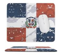 Vintage Dominican Republic Flag Trendy Gaming Mouse Pad Rubber Base Non-Slip Large Desk Mat Home Office 9.8"x11.8"