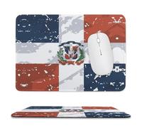 Vintage Dominican Republic Flag Trendy Gaming Mouse Pad Rubber Base Non-Slip Large Desk Mat Home Office 7.9"x9.4"