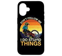 Vintage Don't Follow Me I Do Stupid Things MTB Mountain Bike Case for iPhone 16
