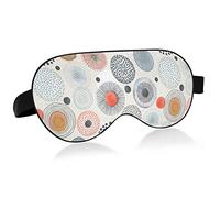 Vintage Doodle Circles Big Dots Orange Black Eye Masks Cover Blocks Light Sleep Mask Shade Cover Blindfold Relaxing Eyeshade Cover with Adjustable Head Strap for Men Women Kids