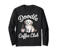 Vintage Doodle Coffee Club Cute Dog Coffee Graphic Long Sleeve T-Shirt