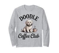 Vintage Doodle Coffee Club Cute Dog Coffee Graphic Long Sleeve T-Shirt