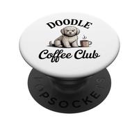 Vintage Doodle Coffee Club Cute Dog Coffee Graphic PopSockets Adhesive PopGrip