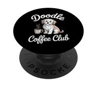 Vintage Doodle Coffee Club Cute Dog Coffee Graphic PopSockets Adhesive PopGrip