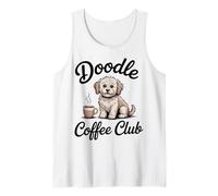 Vintage Doodle Coffee Club Cute Dog Coffee Graphic Tank Top