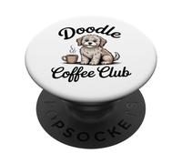 Vintage Doodle Coffee Club Dog Coffee Lover Graphic PopSockets Adhesive PopGrip