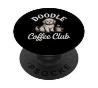 Vintage Doodle Coffee Club Dog Coffee Lover Graphic PopSockets Adhesive PopGrip