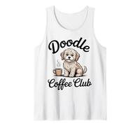 Vintage Doodle Coffee Club Dog Coffee Lover Graphic Tank Top