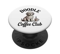Vintage Doodle Coffee Club Dog Lover Coffee Graphic PopSockets Adhesive PopGrip
