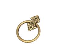 Vintage Door Knocker, 2Pcs Old Ring Door Knocker Brass Bronze Knob for Cabinet Classics Gate Round Handle Retro Entrence Knock Home Hardware(Red)