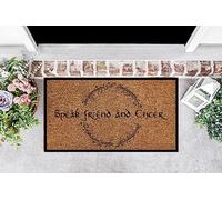 Vintage Doormat,Speak Friend and Enter Doormat,Elvish Door Mat,New Home Gift,Gift for Him 36X24 Inch