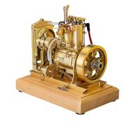 Vintage Double Cylinder Petrol Engine Model Kit, Water-Cooled Micro Engine with Ignition & Water Pump, Educational Experiment for Adults