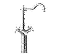 Vintage Double Handle Bathroom Sink Faucet High Chrome Hot Cold Water Mixer Tap Classic Design for Bathroom Renovation and Style Upgrade