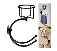 Vintage Double Hook Towel Bar with Candle Holder, Antique Rustic Bathroom Wall Mounted Accessory, Sturdy Towel Ring with Unique Design(Black