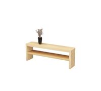 Vintage Double Layer Solid Wood Noodle Bench - Entryway Shoe Storage Seat Long Kitchen Dining Table Bench Rounded Corner End of Bed Armless Design (160x20x40cm)