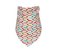 Vintage Doxie Sausage Dogs Dachshund Pattern Girls,Bib Scarf Triangle Hood Adjustable Pet Scarf Washable Hood Suitable for Small, Medium and Large Dogs and Cats