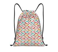 Vintage Doxie Sausage Dogs Dachshund Pattern Girls Drawstring Bag String Bag Lightweight Gym Backpack for Men Women
