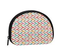 Vintage Doxie Sausage Dogs Dachshund Pattern GirlsSmall Makeup Sanitary Napkin Storage Bag,Women's Cosmetic Coin Purse