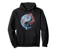Vintage Dragon and Koi Yin Yang Funny Zen Yoga For Women Men Pullover Hoodie