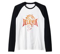 Vintage Dragon Believer - Imagine This for Dragon Fans Raglan Baseball Tee