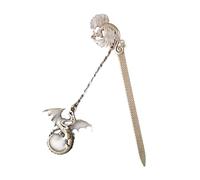Vintage Dragon Bookmarks Vintage Metal Bookmarks with Pendant Reading Book Page Divider for Book Lover Reader Fantasy