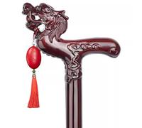 Vintage Dragon Head Carved Walking Cane, Durable Wooden Mobility Support for Elderly, Decorative and Sturdy for Daily Use