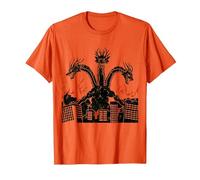 Vintage Dragon King Ghidorah Art Sunset Japanese Kids Men T-Shirt, Men, Orange, XX-Large