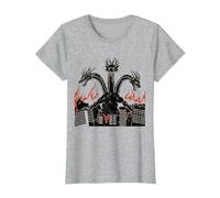 Vintage Dragon King Ghidorah Art Sunset Japanese Kids Men T-Shirt, Women, Heather Grey, Medium