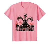 Vintage Dragon King Ghidorah Art Sunset Japanese Kids Men T-Shirt, Youth, Pink, 3T