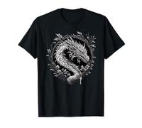 Vintage Dragon Lover Fantasy Art Cool Beautiful Illustration T-Shirt
