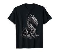 Vintage Dragon Lover Fantasy Art Cool Beautiful Illustration T-Shirt