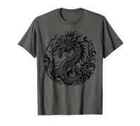 Vintage Dragon Lover Fantasy Art Cool Beautiful Illustration T-Shirt