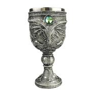 Vintage Dragon Stainless Steel Wine Goblet 3D Sculpted Design Gothic High Stem Glass