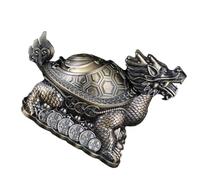 Vintage Dragon Turtle Metal Ashtray with Lid for Desktop Use