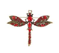 Vintage Dragonflies Brooch With Shimmering Crystals Unique Rhinestones Animal Lapel Pin For Elegant Women And Girls Animal Fashion Jewelry