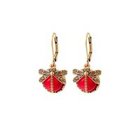 Vintage Dragonfly Moonstone Earrings Gold Plated Boho Statement Gemstone Butterfly Insect Animal Chic Purple Crystal Rhinestone Dangle Leverback Earrings for Women Ethnic Style Fashion Jewelry Gifts