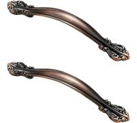 Vintage Drawer Handles 2 Pack, Solid Zinc Alloy Cupboard Cabinet Pulls for Furniture, Antique Bronze Plated , Kitchen Door Handles Hole Centers 64mm, Wardrobe Knobs, Bronze, Hole Centers：64mm/2.5in