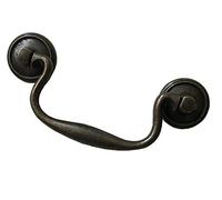 Vintage Drawer Pull, Cabinet Handle, Dresser Pulls 3.75" C-C Bail Drawer Pull Drop Dresser Dark Antique Bronze Swing Drawer Handle Vintage Style 3 3/4" 96 mm Centers