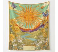 Vintage Dreamy Throw Blanket 27in × 40in (70cm × 100cm), Astrology Tarot Cards Plants Flowers Butterfly Soft Flannel Throw Blanket Lightweight Fluffy Plush Fuzzy Bed Blanket for Bedding Sofa