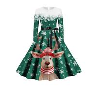 Vintage Dresses for Women UK Christmas Dresses A Line Party Dresses Fancy Dress Xmas Dresses Elegant Winter Dresses for Women UK Long Sleeves Evening Swing Dress Cocktail Dress