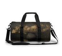 Vintage Dried Hydrangea Flowers in Old Jug Travel Gym Bag for Women Men Cylindrical Duffle Bag Sport Workout Bag with Shoulder Strap