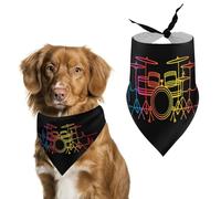 Vintage Drum Set Heartbeat Drumming Band Dog Bandanas Triangle Scarfs Printing Bib Scarf Adjustable Accessories for Small Dogs And Cats