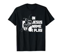 Vintage Drumset Christian Drummer In Jesus Name I Play Drum T-Shirt