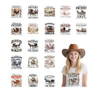 Vintage DTF Transfers Ready to Press - 20 Sheets Please Be Patient With Me I'm From The 1900s Iron On Transfers for T Shirts Funny Retro Heat Transfer Iron on Patches for Clothes Bag Pillow Covers DIY