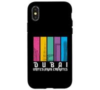 Vintage Dubai Skyscrapers In Colorful Stripes UAE Travel Case for iPhone X/XS