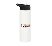 Vintage Dubai UAE Iconic Skyline Silhouette Souvenir Stainless Steel Insulated Water Bottle