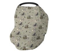 Vintage Duck Hunting Hunter Car Seat Cover for Babies Retro Mallard Ducks Dogs Farmhouse Stretchy 5-in-1 Cover Adjustable Infant Carseat Cover Canopy Wild Bird Breathable Nursing Cover-Up