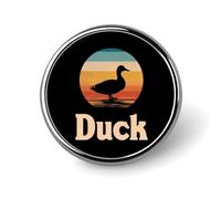 Vintage Duck Sunset Round Lapel Pin Button Brooch Tie Badge Elegant Hat Clothing Jewelry Accessories